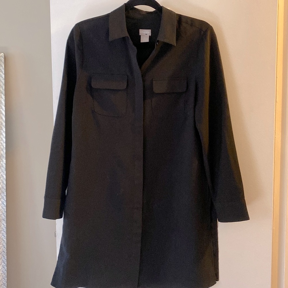 Chico’s black tunic blouse 0